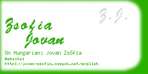 zsofia jovan business card